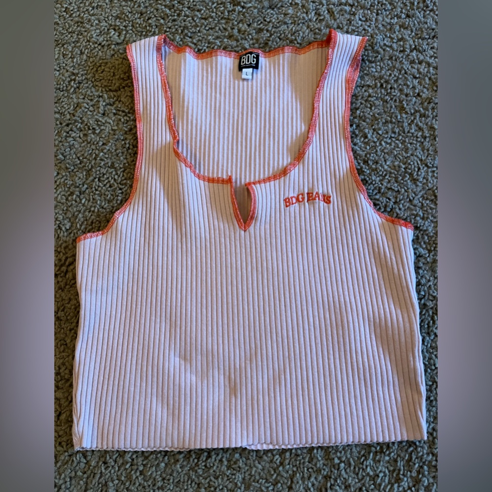 BDG Orange Trim Cropped Tank Top